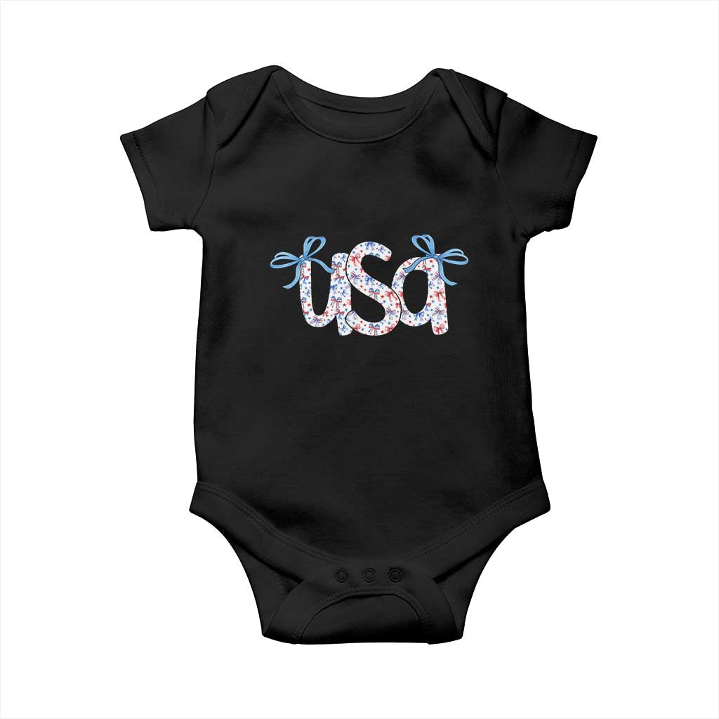 Coquette USA Baby Onesie Patriotic American Girl 4th of July - Wonder Print Shop