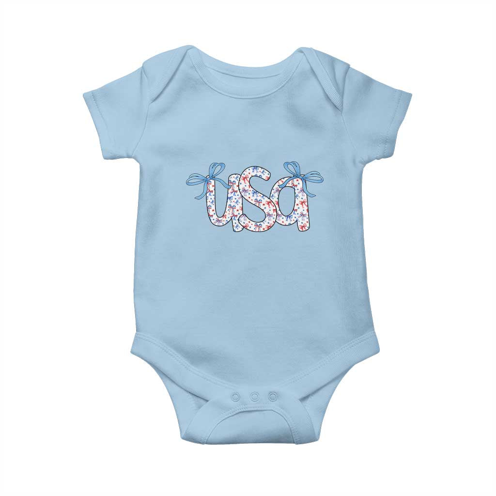 Coquette USA Baby Onesie Patriotic American Girl 4th of July - Wonder Print Shop
