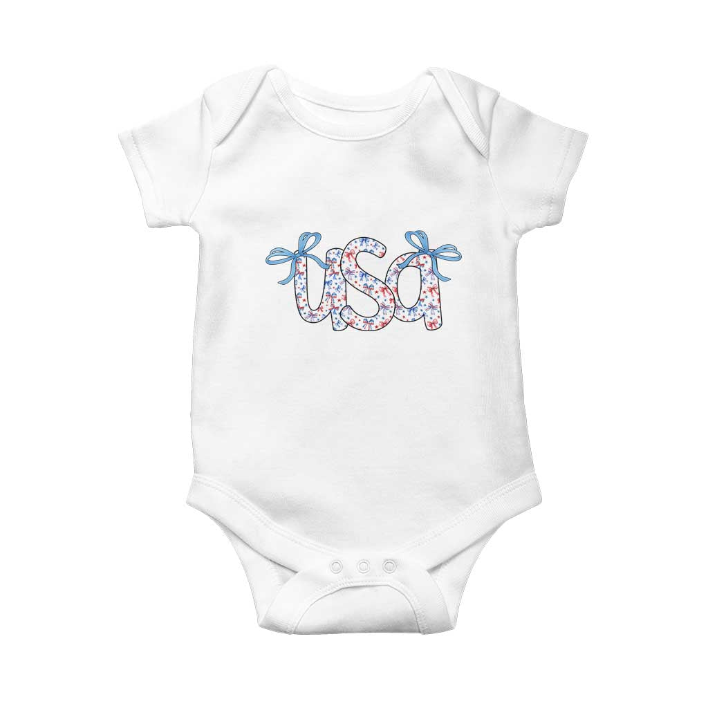 Coquette USA Baby Onesie Patriotic American Girl 4th of July - Wonder Print Shop