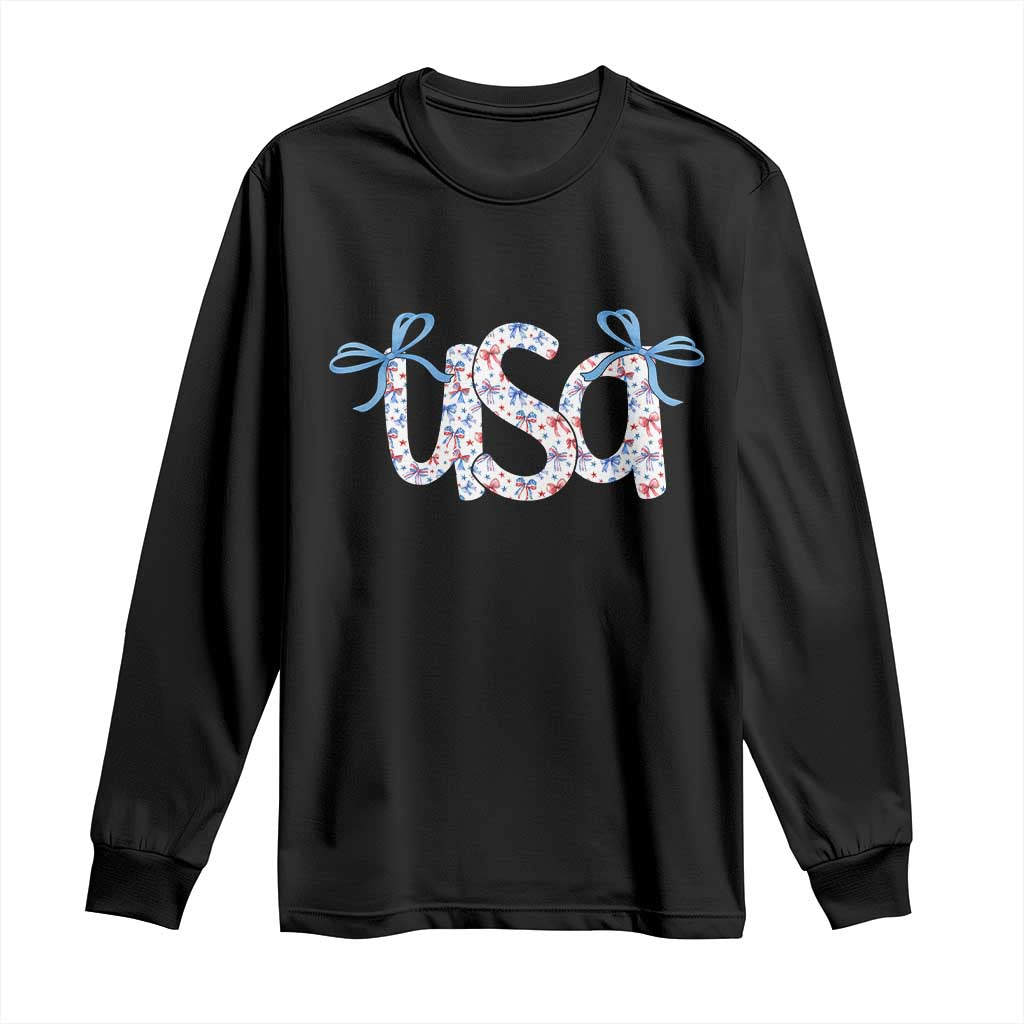 Coquette USA Long Sleeve Shirt Patriotic American Girl 4th of July - Wonder Print Shop