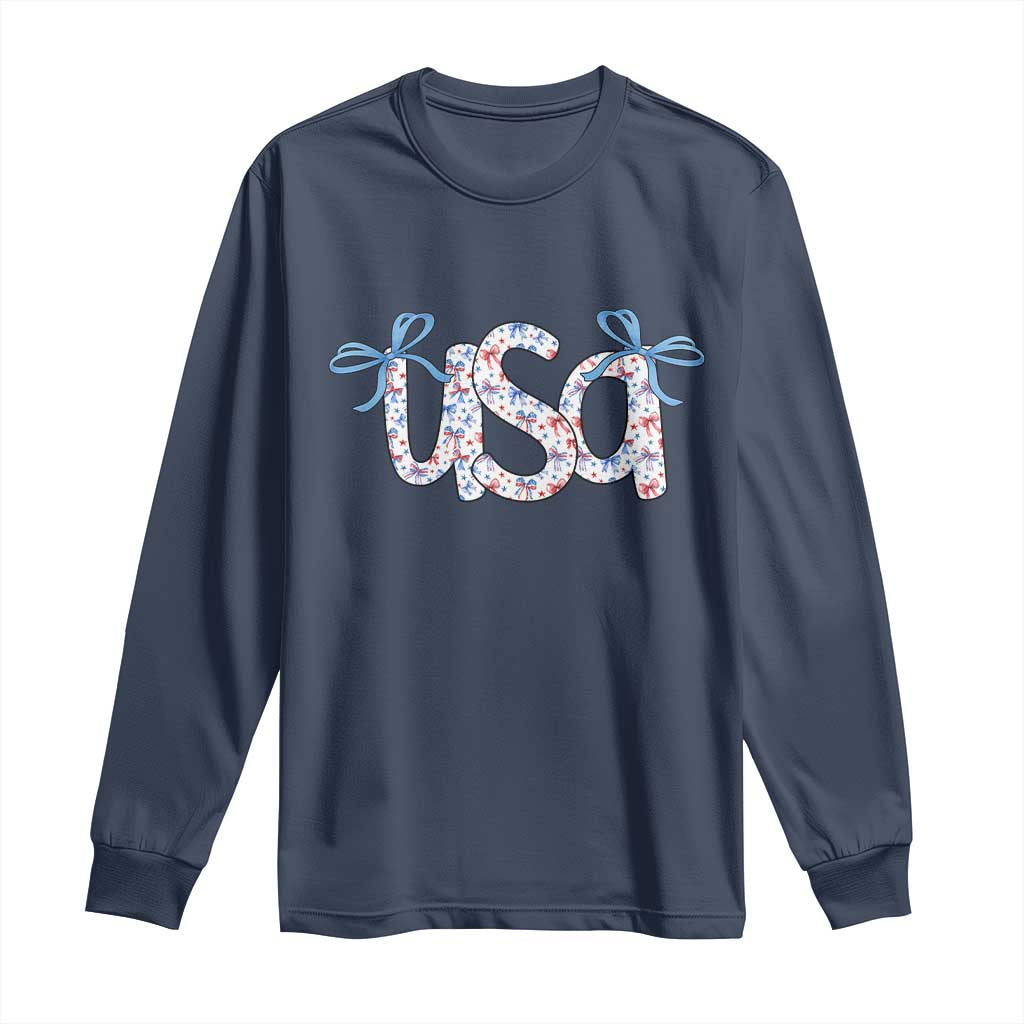 Coquette USA Long Sleeve Shirt Patriotic American Girl 4th of July - Wonder Print Shop