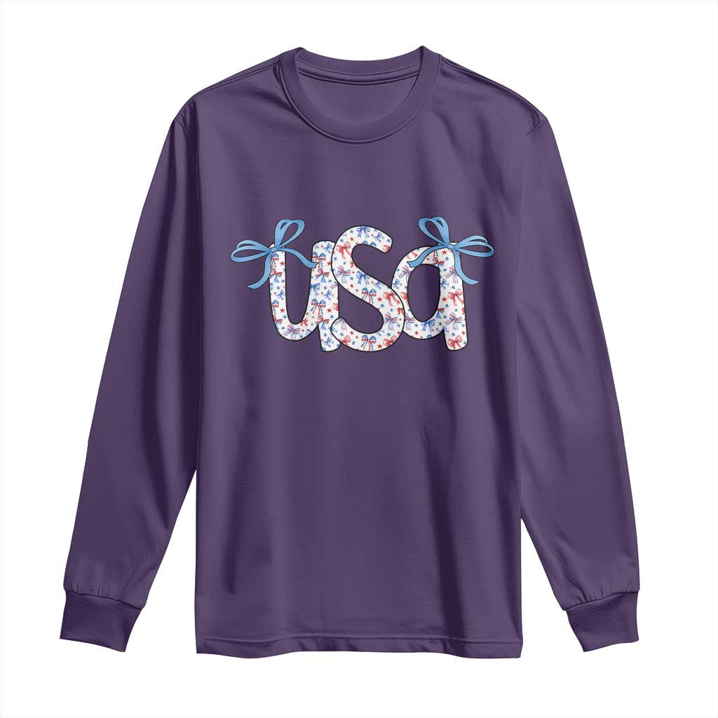 Coquette USA Long Sleeve Shirt Patriotic American Girl 4th of July - Wonder Print Shop