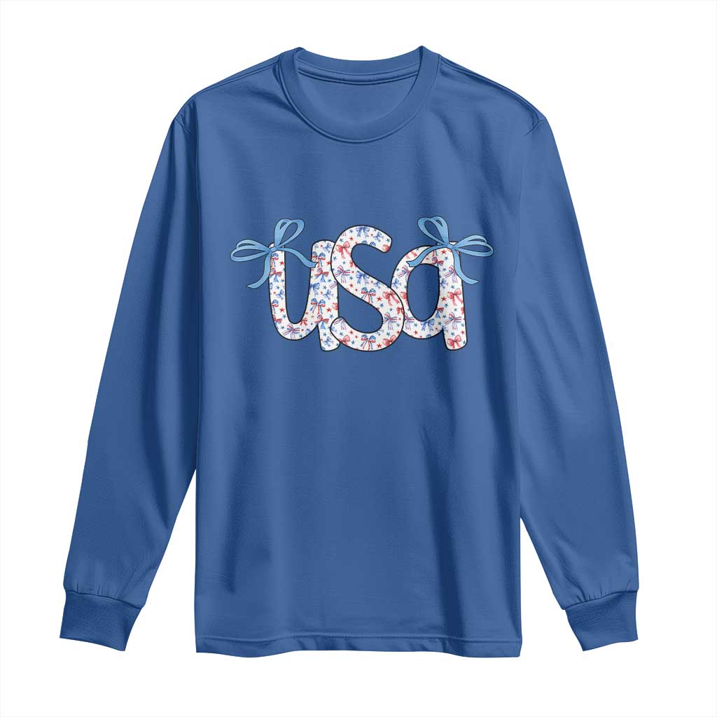 Coquette USA Long Sleeve Shirt Patriotic American Girl 4th of July - Wonder Print Shop