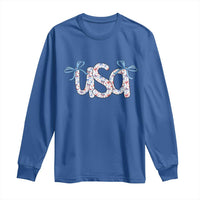 Coquette USA Long Sleeve Shirt Patriotic American Girl 4th of July - Wonder Print Shop