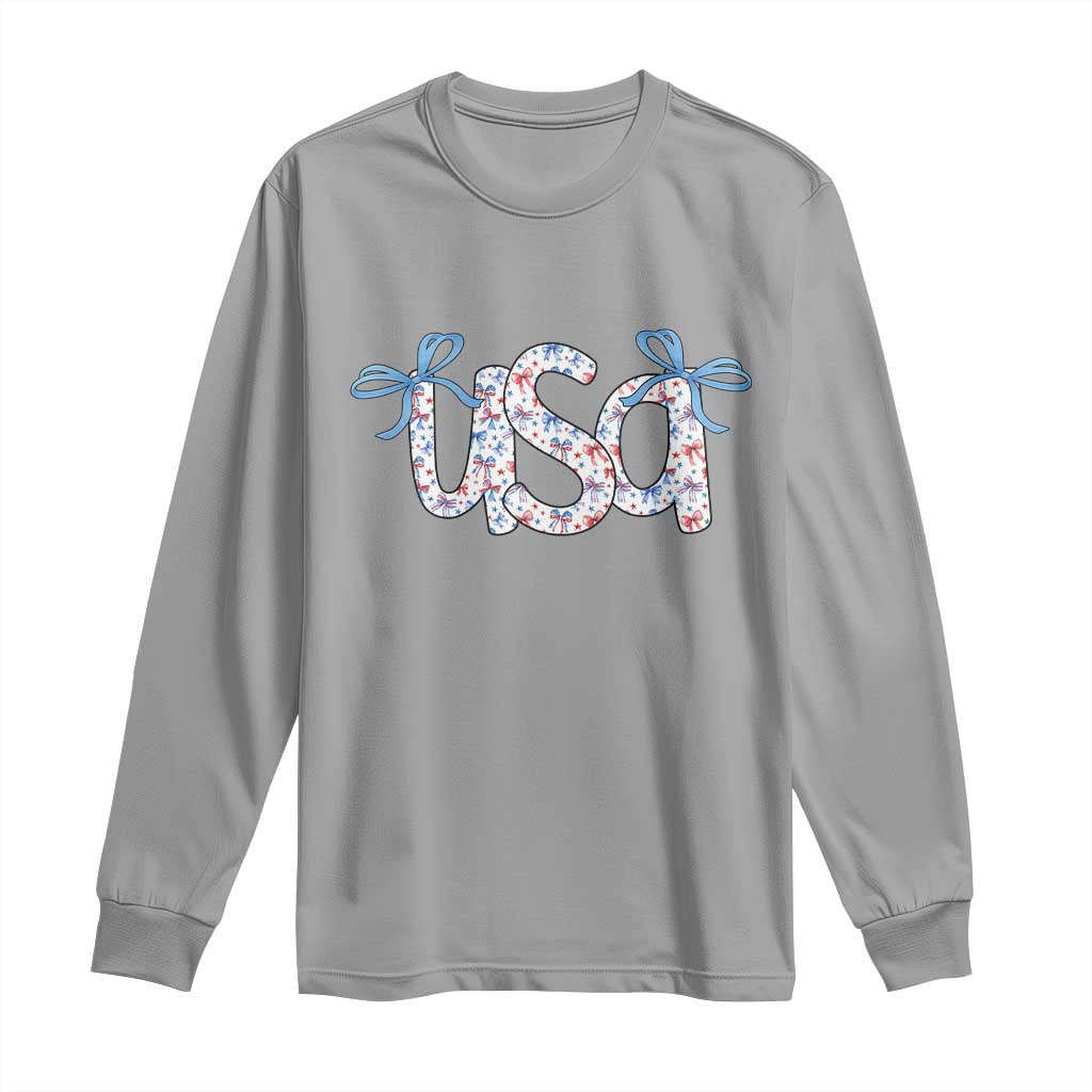 Coquette USA Long Sleeve Shirt Patriotic American Girl 4th of July - Wonder Print Shop