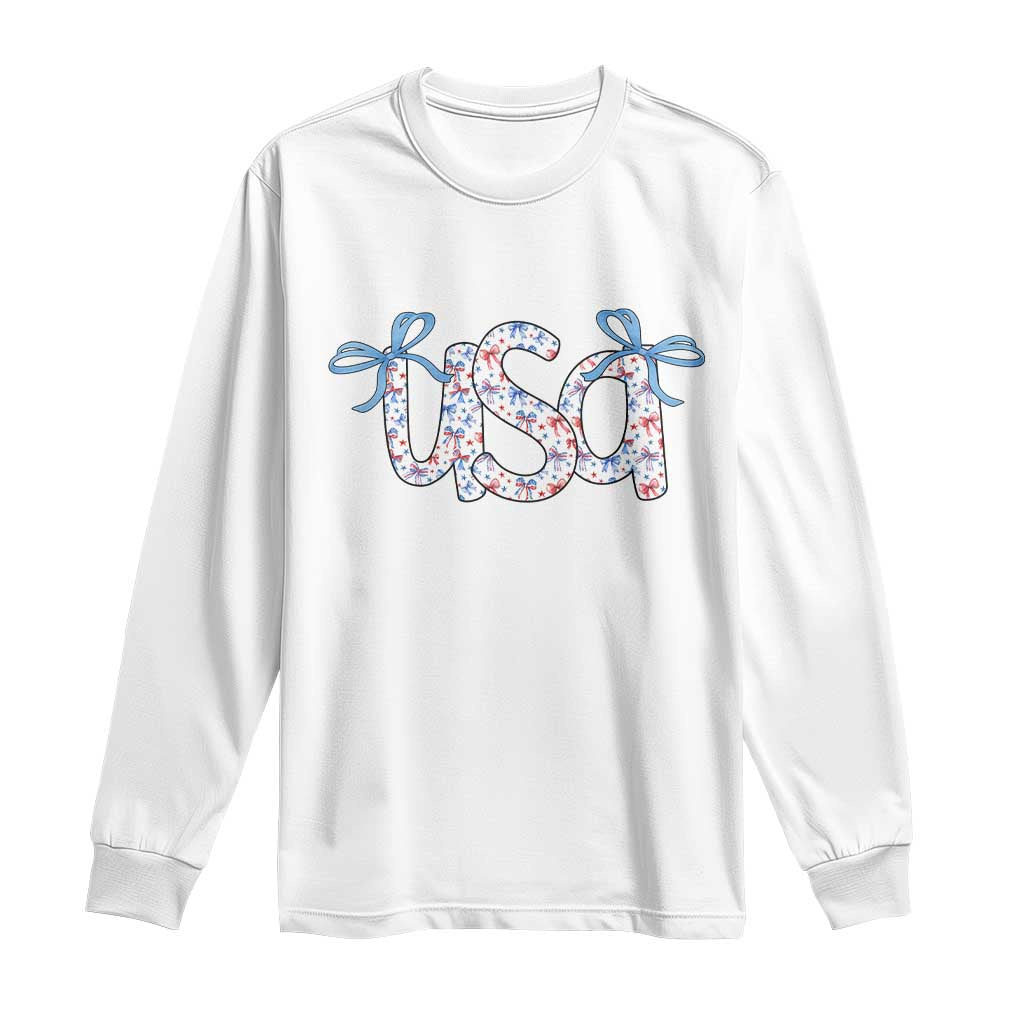 Coquette USA Long Sleeve Shirt Patriotic American Girl 4th of July - Wonder Print Shop