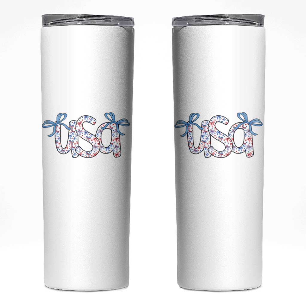 Coquette USA Skinny Tumbler Patriotic American Girl 4th of July - Wonder Print Shop