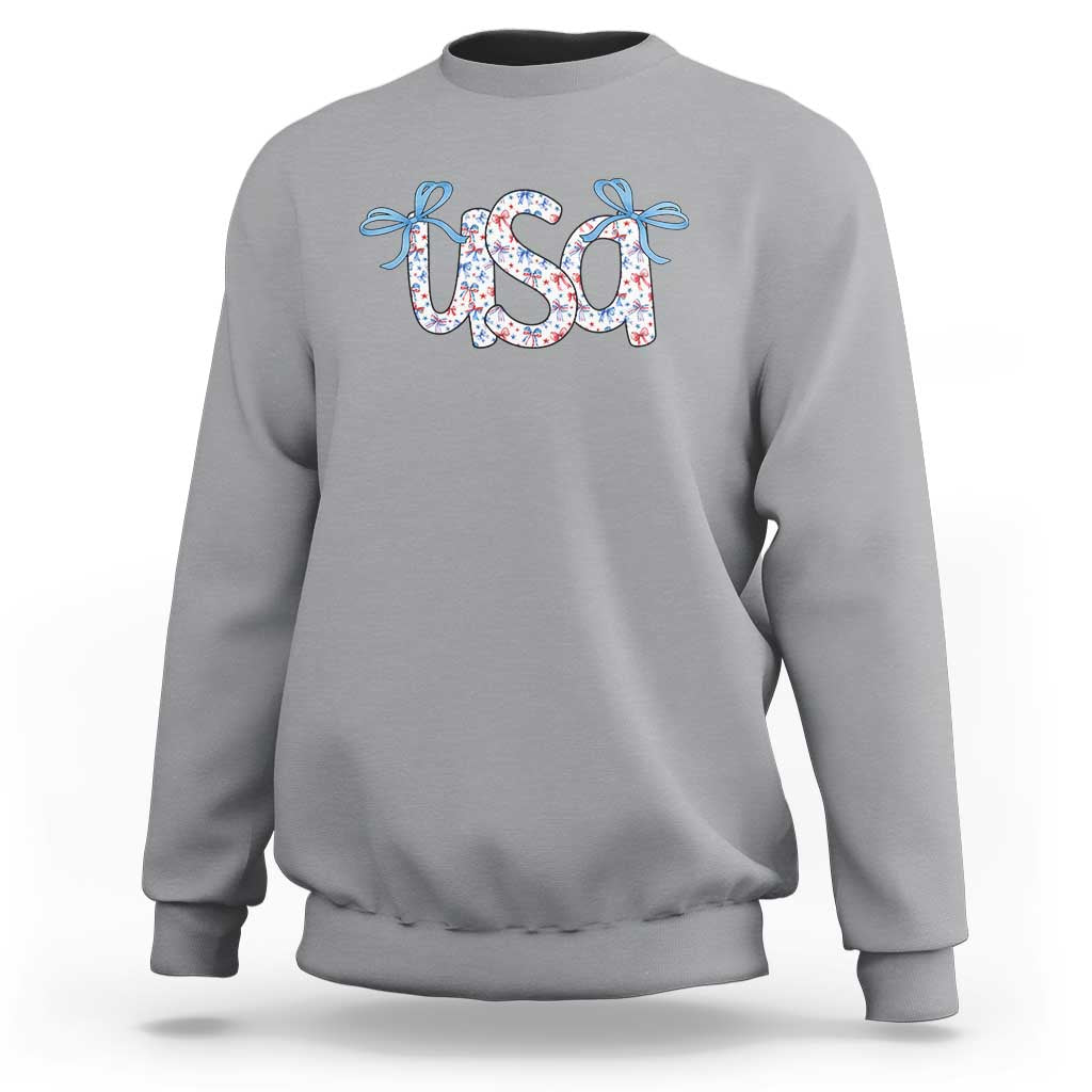 Coquette USA Sweatshirt Patriotic American Girl 4th of July - Wonder Print Shop