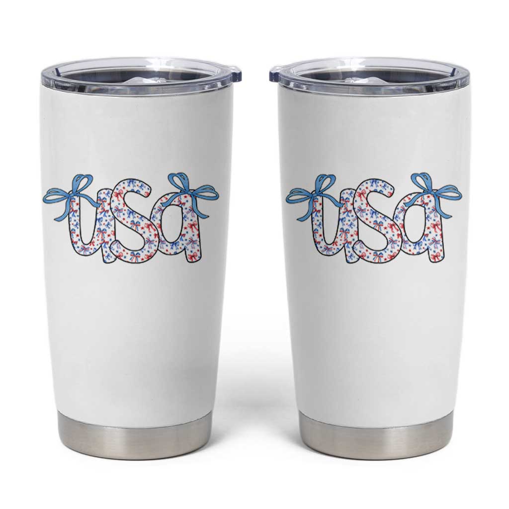 Coquette USA Tumbler Cup Patriotic American Girl 4th of July - Wonder Print Shop