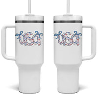Coquette USA Tumbler With Handle Patriotic American Girl 4th of July - Wonder Print Shop