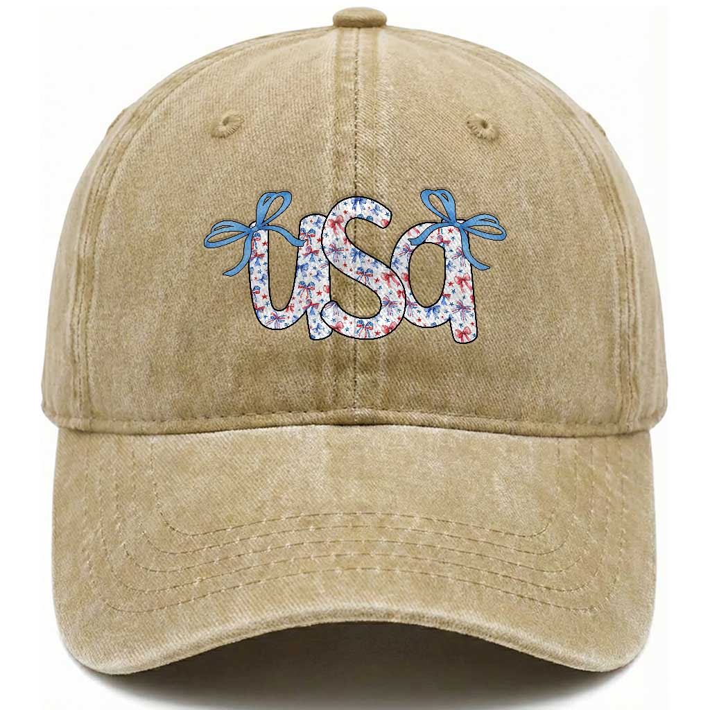 Coquette USA Washed Cotton Baseball Cap Patriotic American Girl 4th of July