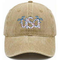 Coquette USA Washed Cotton Baseball Cap Patriotic American Girl 4th of July