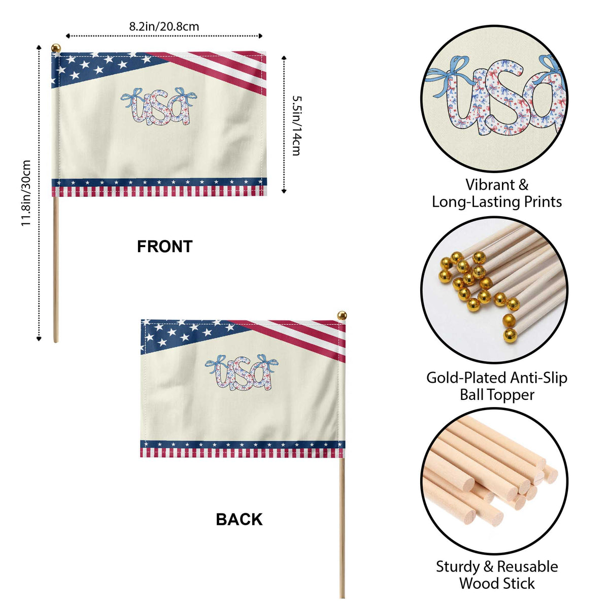 Coquette USA Patriotic Handheld Flag American Girl 4th of July