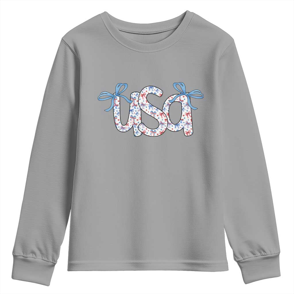 Coquette USA Youth Sweatshirt Patriotic American Girl 4th of July - Wonder Print Shop