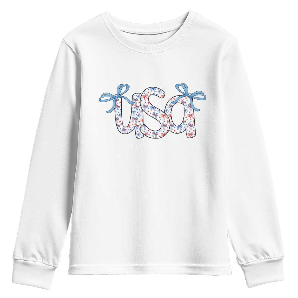 Coquette USA Youth Sweatshirt Patriotic American Girl 4th of July - Wonder Print Shop