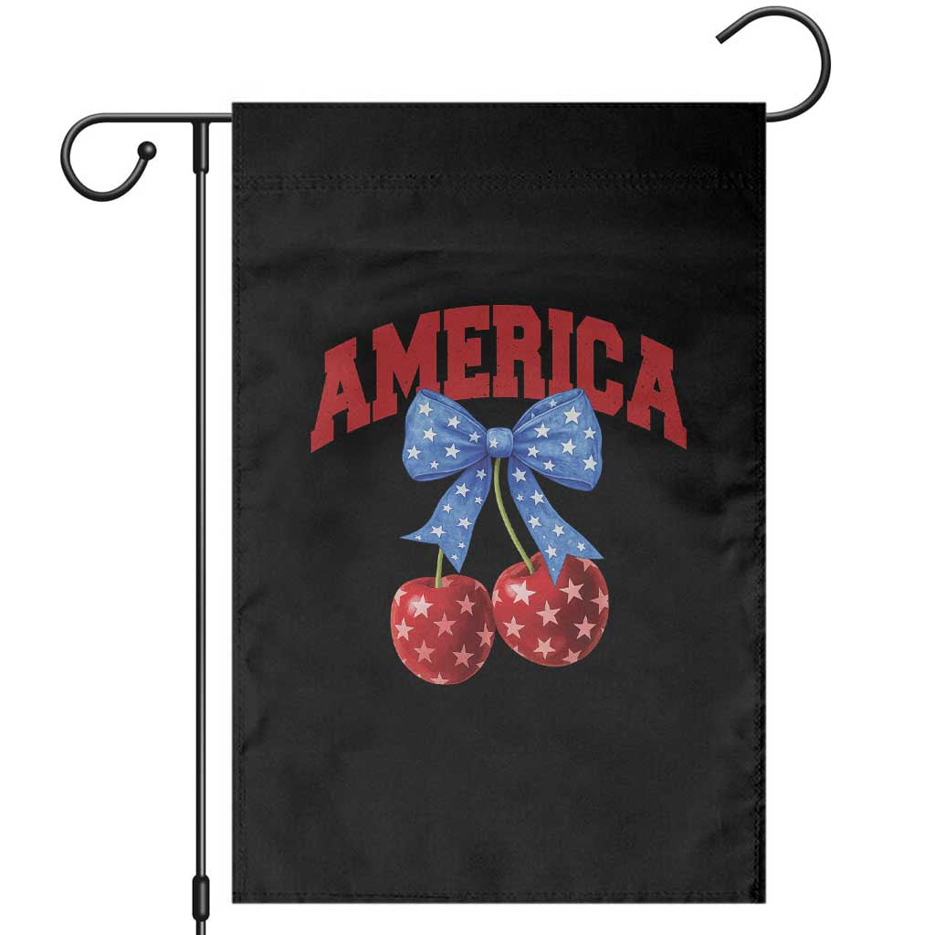 America Cherry Coquette Bow Garden Flag 4th of July Patriotic - Wonder Print Shop