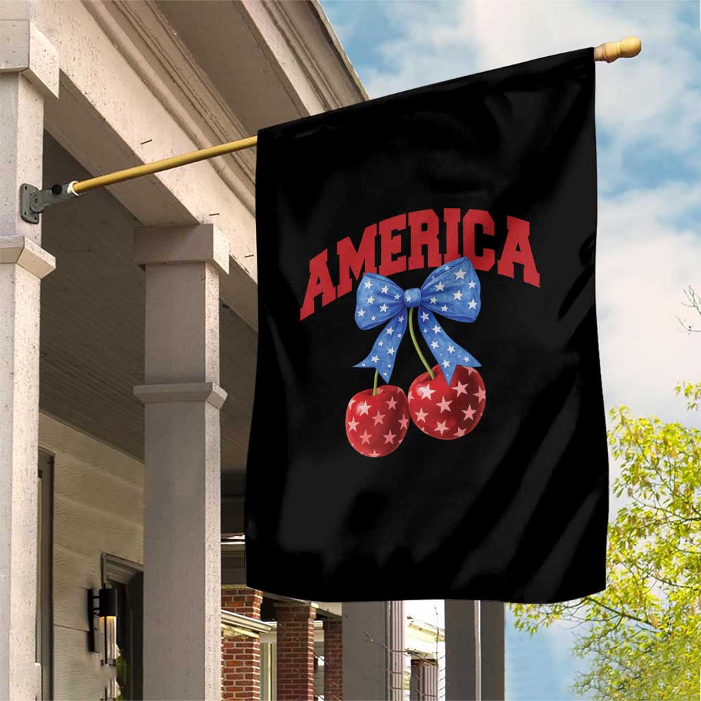 America Cherry Coquette Bow Garden Flag 4th of July Patriotic - Wonder Print Shop