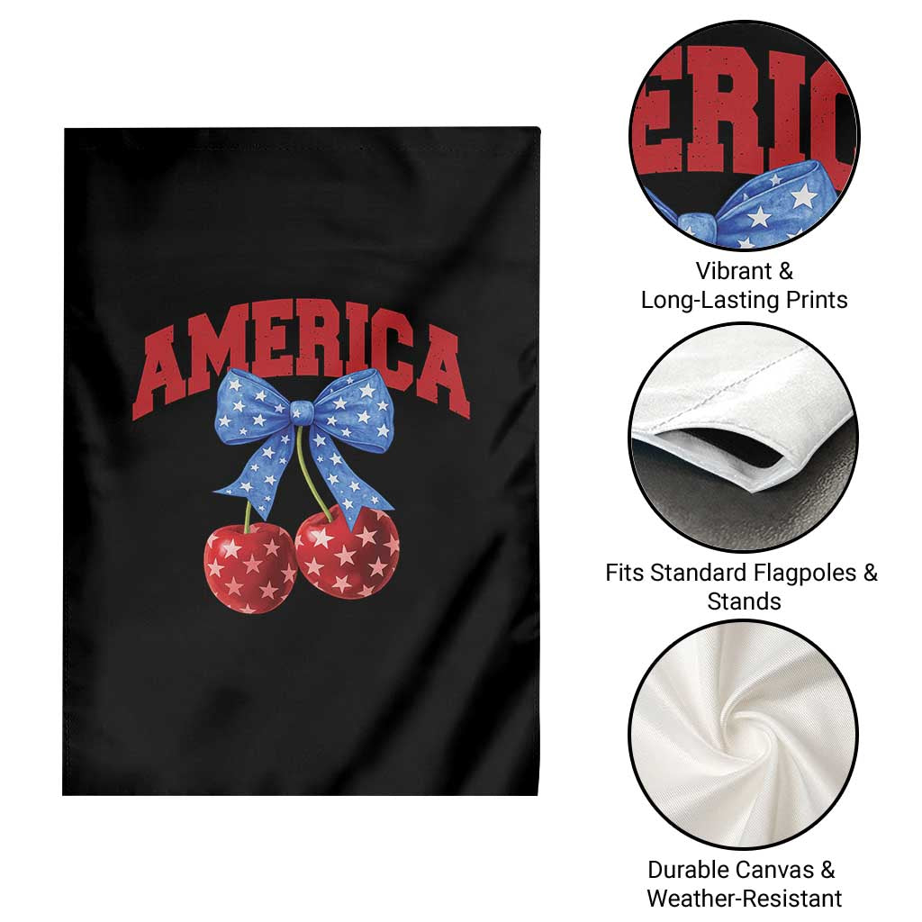 America Cherry Coquette Bow Garden Flag 4th of July Patriotic - Wonder Print Shop