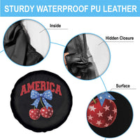 America Cherry Coquette Bow Spare Tire Cover 4th of July Patriotic - Wonder Print Shop