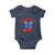 America Cherry Coquette Bow Baby Onesie 4th of July Patriotic - Wonder Print Shop
