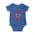 America Cherry Coquette Bow Baby Onesie 4th of July Patriotic - Wonder Print Shop