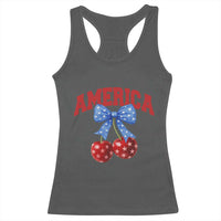 America Cherry Coquette Bow Racerback Tank Top 4th of July Patriotic - Wonder Print Shop