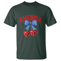 America Cherry Coquette Bow T Shirt 4th of July Patriotic - Wonder Print Shop