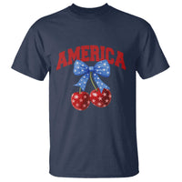 America Cherry Coquette Bow T Shirt 4th of July Patriotic - Wonder Print Shop