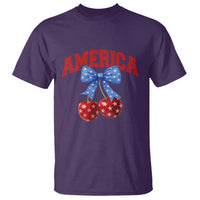 America Cherry Coquette Bow T Shirt 4th of July Patriotic - Wonder Print Shop