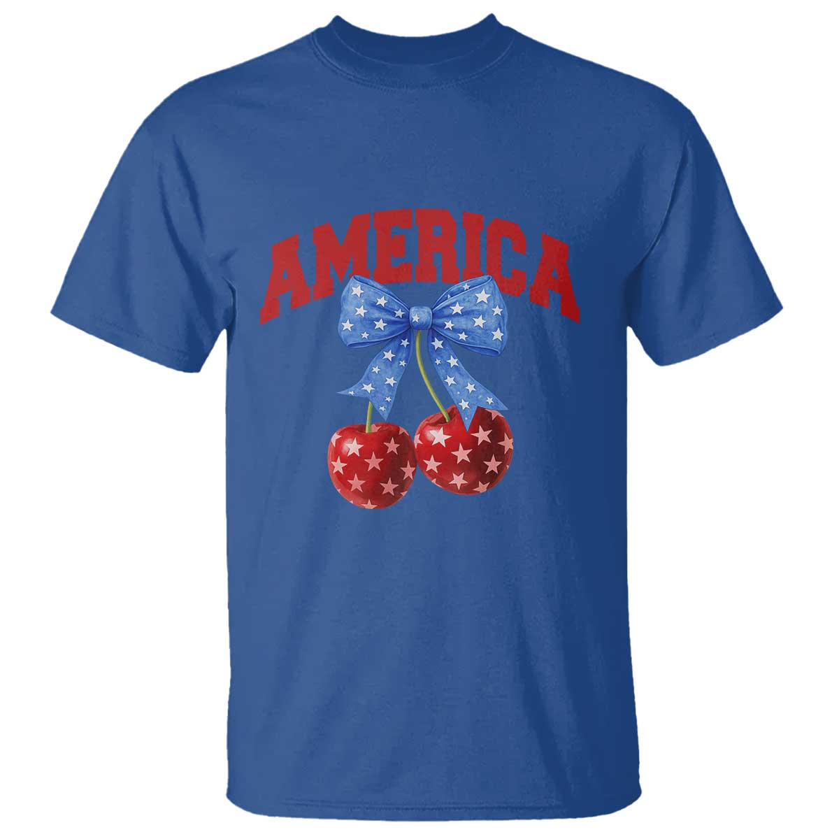 America Cherry Coquette Bow T Shirt 4th of July Patriotic - Wonder Print Shop