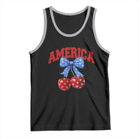 America Cherry Coquette Bow Tank Top 4th of July Patriotic - Wonder Print Shop