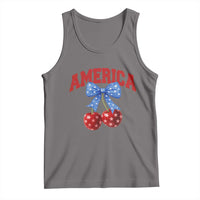 America Cherry Coquette Bow Tank Top 4th of July Patriotic - Wonder Print Shop