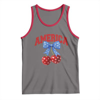 America Cherry Coquette Bow Tank Top 4th of July Patriotic - Wonder Print Shop