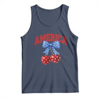 America Cherry Coquette Bow Tank Top 4th of July Patriotic - Wonder Print Shop
