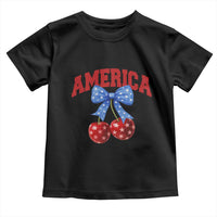 America Cherry Coquette Bow Toddler T Shirt 4th of July Patriotic - Wonder Print Shop