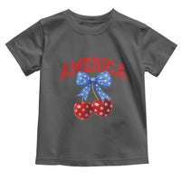 America Cherry Coquette Bow Toddler T Shirt 4th of July Patriotic - Wonder Print Shop