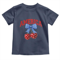 America Cherry Coquette Bow Toddler T Shirt 4th of July Patriotic - Wonder Print Shop