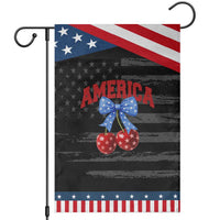 America Cherry Coquette Bow Garden Flag 4th of July Patriotic