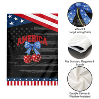America Cherry Coquette Bow Garden Flag 4th of July Patriotic