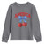 America Cherry Coquette Bow Youth Sweatshirt 4th of July Patriotic - Wonder Print Shop