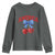 America Cherry Coquette Bow Youth Sweatshirt 4th of July Patriotic - Wonder Print Shop