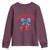 America Cherry Coquette Bow Youth Sweatshirt 4th of July Patriotic - Wonder Print Shop