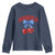 America Cherry Coquette Bow Youth Sweatshirt 4th of July Patriotic - Wonder Print Shop