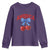 America Cherry Coquette Bow Youth Sweatshirt 4th of July Patriotic - Wonder Print Shop
