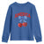 America Cherry Coquette Bow Youth Sweatshirt 4th of July Patriotic - Wonder Print Shop