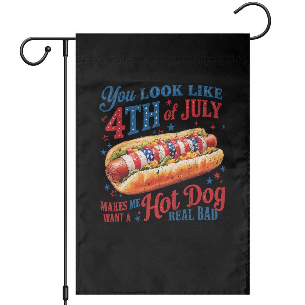 You Look Like 4th of July Hot Dog Garden Flag Funny Patriotic Food Meme - Wonder Print Shop