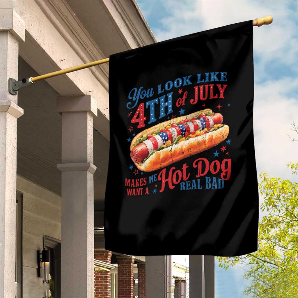 You Look Like 4th of July Hot Dog Garden Flag Funny Patriotic Food Meme - Wonder Print Shop