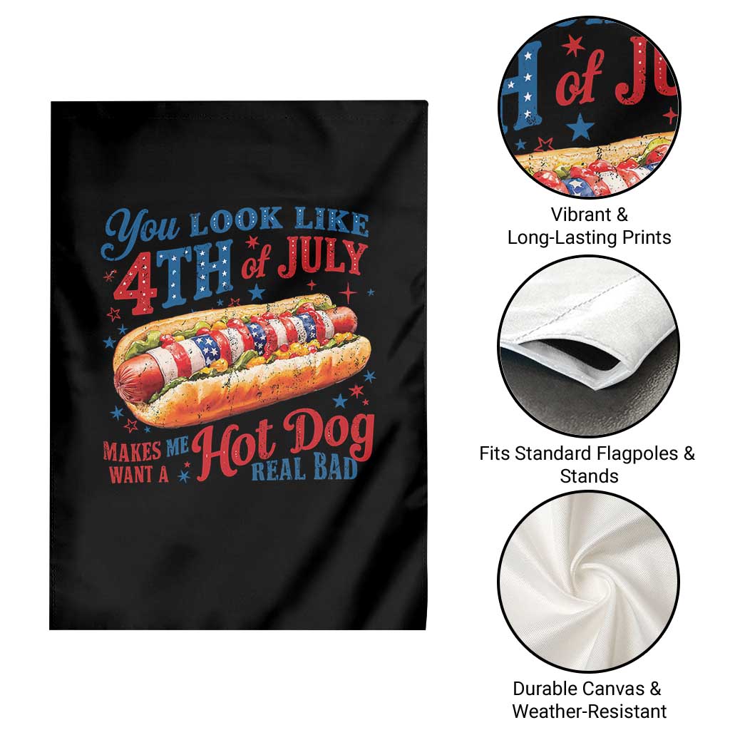 You Look Like 4th of July Hot Dog Garden Flag Funny Patriotic Food Meme - Wonder Print Shop