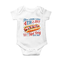 You Look Like 4th of July Hot Dog Baby Onesie Funny Patriotic Food Meme - Wonder Print Shop