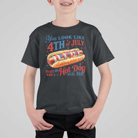 You Look Like 4th of July Hot Dog T Shirt For Kid Funny Patriotic Food Meme - Wonder Print Shop